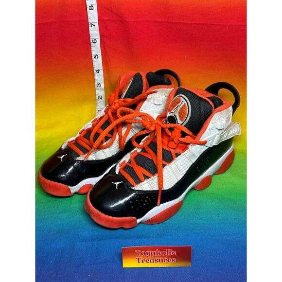 Nike Jordan Six 6 Rings Black/Team Orange Size US Youth 4Y - Picture 1 of 8